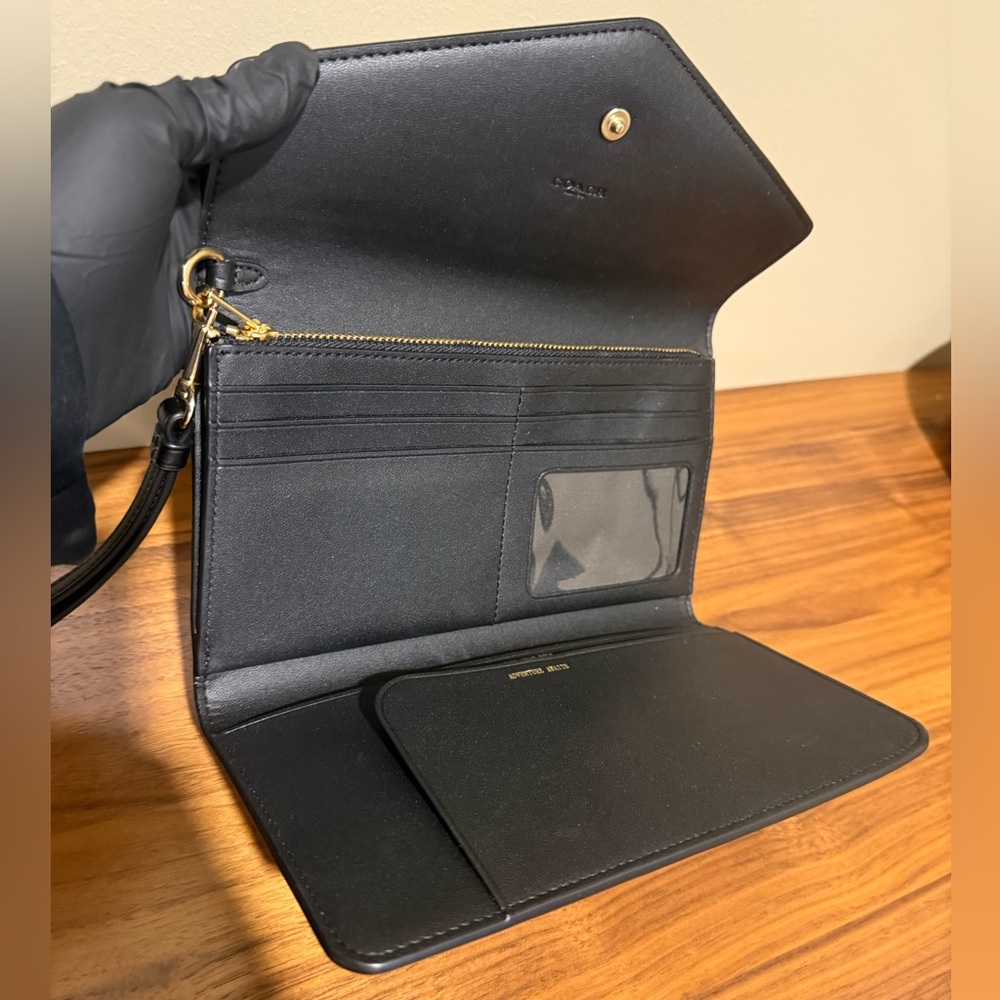 Coach Dark Brown Travel Envelope Wallet - Picture 4 of 13